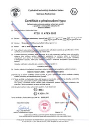 Type Examination Certificate FTZÚ 11 ATEX 0262 (type PCT)